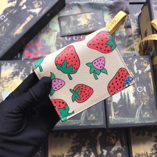 Gucci Zumi Card Holder 570660 Strawberry