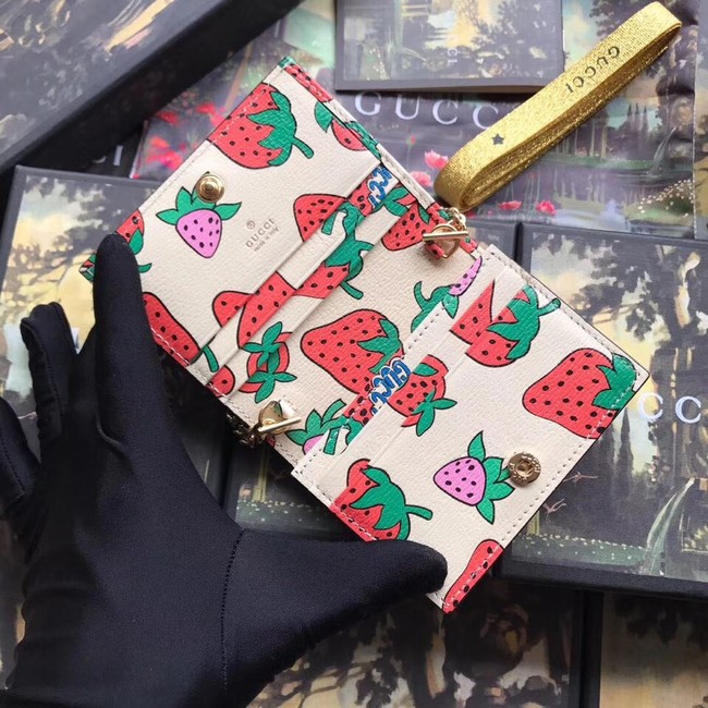 Gucci Zumi Card Holder 570660 Strawberry