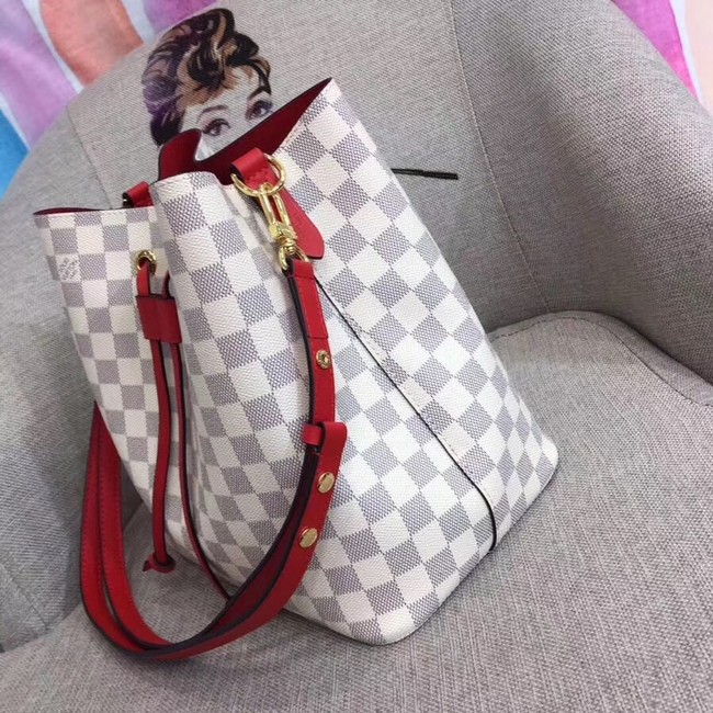 Louis vuitton original Damier Azur NEONOE N44022 red