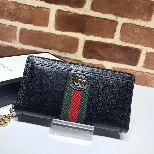 Gucci Ophidia leather zip wallet 523154 black