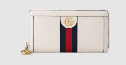 Gucci Ophidia leather zip wallet 523154 white