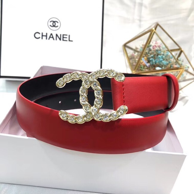 Chanel Calf Leather Belt Wide with 30mm 56589