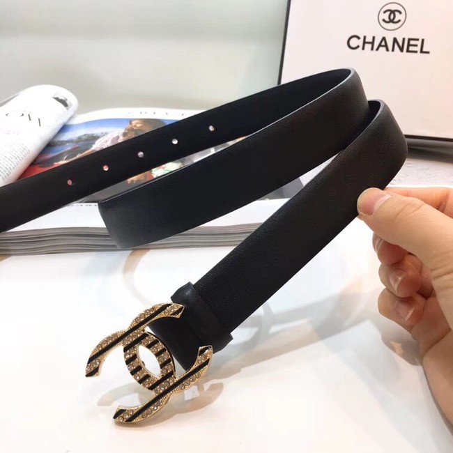 Chanel Calf Leather Belt Wide with 30mm 56595