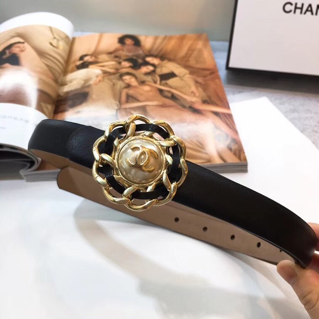 Chanel Calf Leather Belt Wide with 20mm 56611