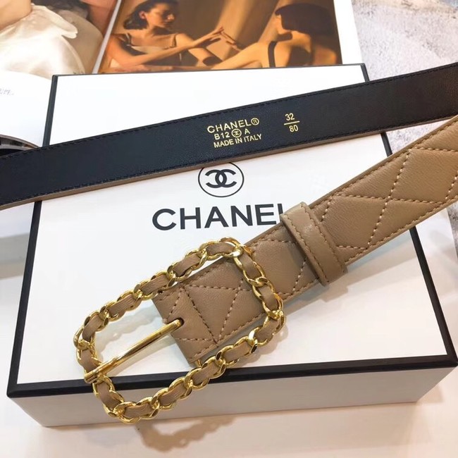 Chanel Calf Leather Belt Wide with 30mm 56599