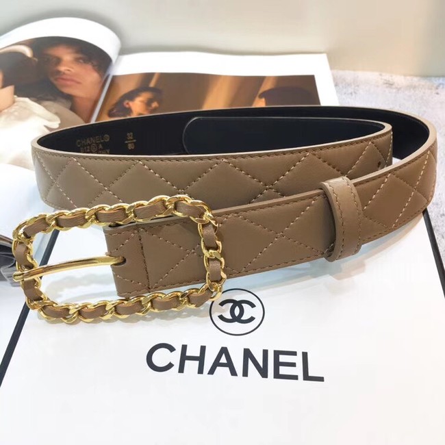 Chanel Calf Leather Belt Wide with 30mm 56599