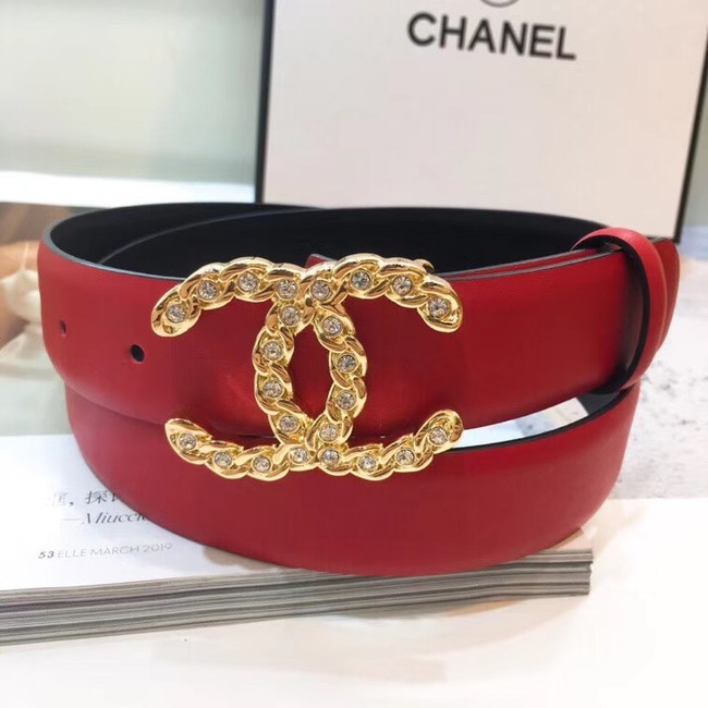 Chanel Calf Leather Belt Wide with 30mm 56602