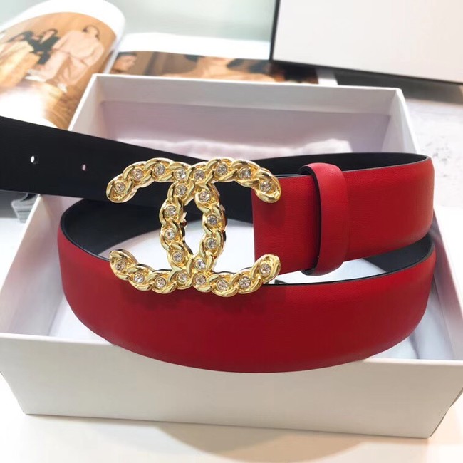 Chanel Calf Leather Belt Wide with 30mm 56602