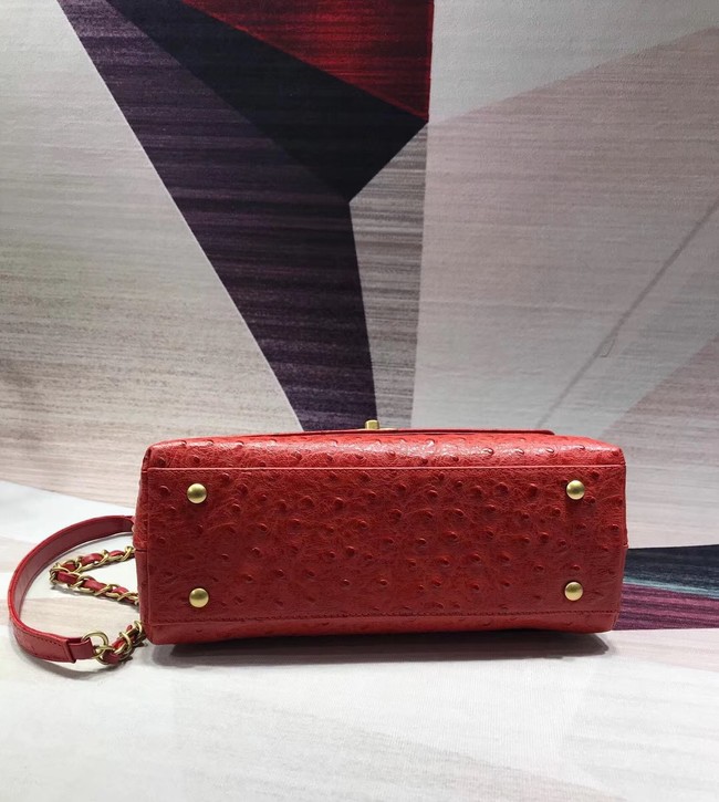 Chanel flap bag with top handle B93737 red