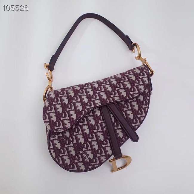 Dior SADDLE BAG CANVAS M0446 purplish