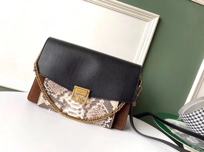 GIVENCHY GV3 python and leather shoulder bag 61433 black