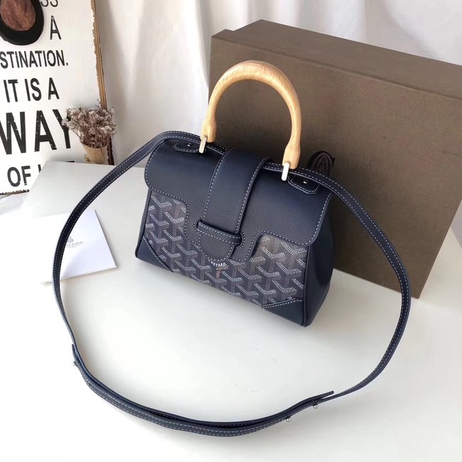 Goyard Calfskin Leather Mini Tote Bag 9955 dark blue