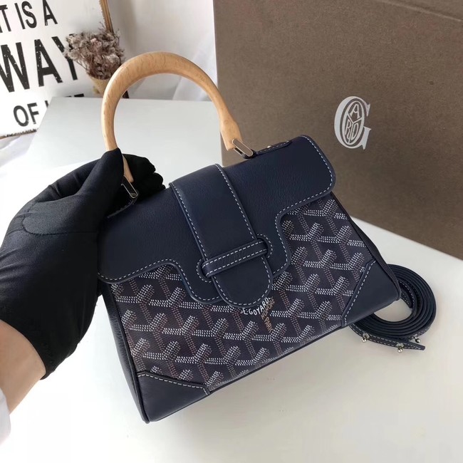 Goyard Calfskin Leather Mini Tote Bag 9955 dark blue