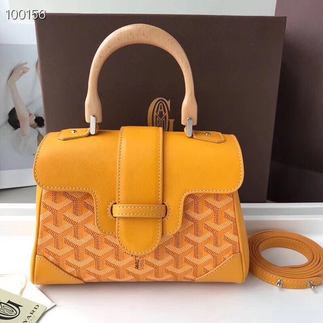 Goyard Calfskin Leather Mini Tote Bag 9955 yellow