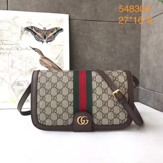 Gucci Ophidia GG Supreme small shoulder bag 548304 brown