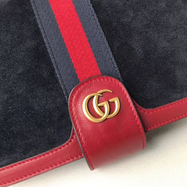 Gucci Ophidia GG Supreme small suede shoulder bag 548304 Dark blue