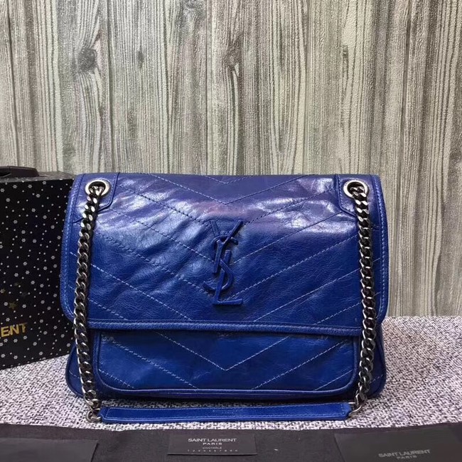 SAINT LAURENT Medium Niki leather shoulder bag 61060 blue