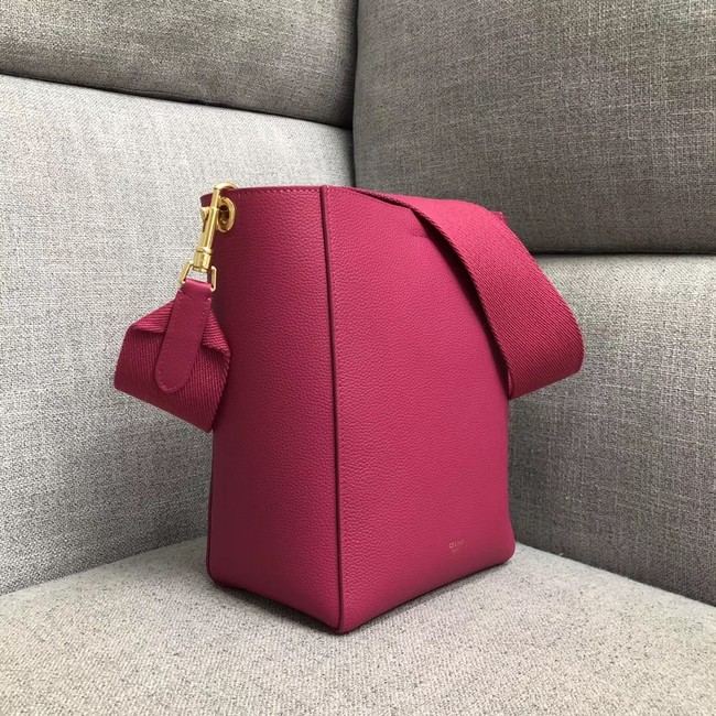 CELINE SANGLE SMALL BUCKET BAG IN SOFT GRAINED CALFSKIN 189303 ROSE