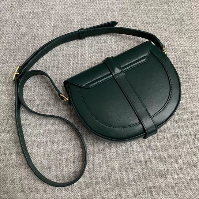 CELINE SMALL BESACE 16 BAG IN SATINATED CALFSKIN CROSS BODY 188013 GREEN