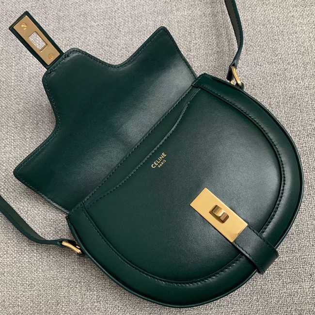 CELINE SMALL BESACE 16 BAG IN SATINATED CALFSKIN CROSS BODY 188013 GREEN