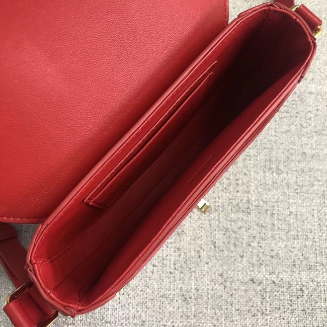 CELINE SMALL BESACE 16 BAG IN SATINATED CALFSKIN CROSS BODY 188013 RED