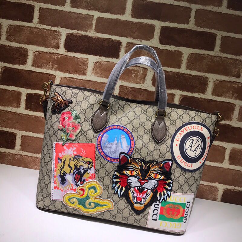 Gucci Canvas Tote Bag 474085 brown