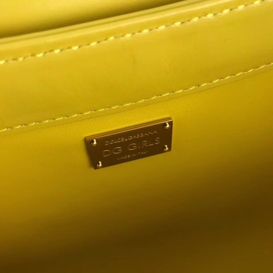 Dolce & Gabbana Original Leather Shoulder Bag BB6315 Yellow