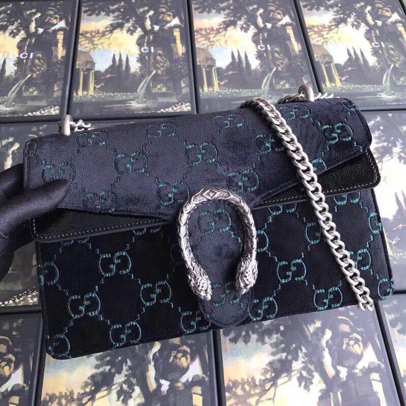 Gucci Dionysus GG velvet small shoulder bag 400249 black