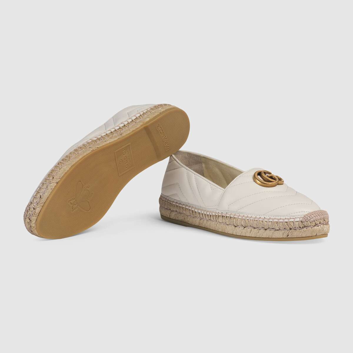 Gucci Leather espadrille with Double G GG1506LRF white