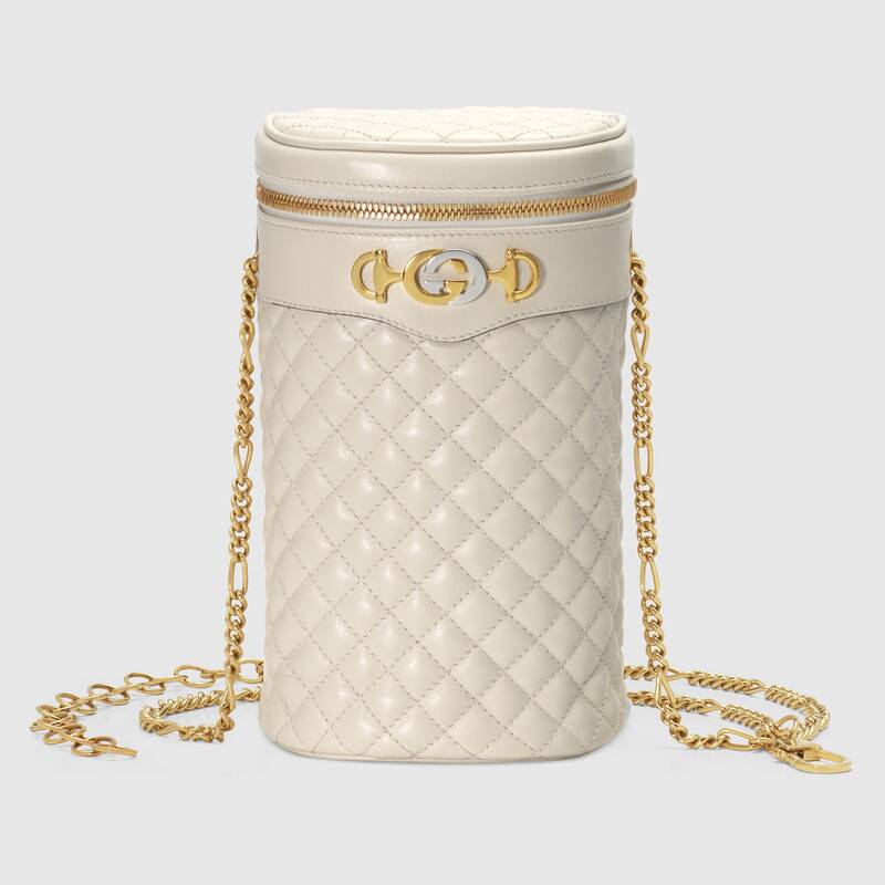 Gucci Quilted leather belt bag 572298 White