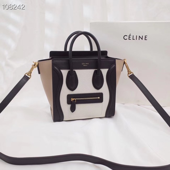 CELINE NANO LUGGAGE BAG IN LAMINATED LAMBSKIN 168243-2