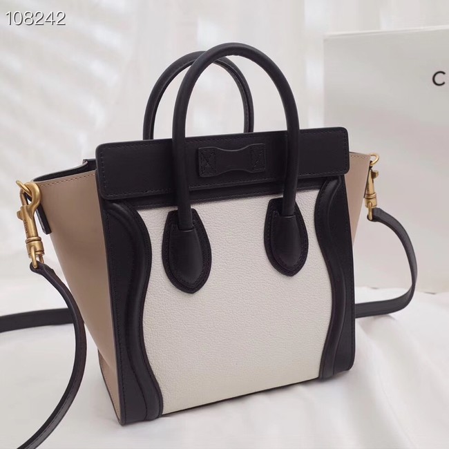 CELINE NANO LUGGAGE BAG IN LAMINATED LAMBSKIN 168243-2