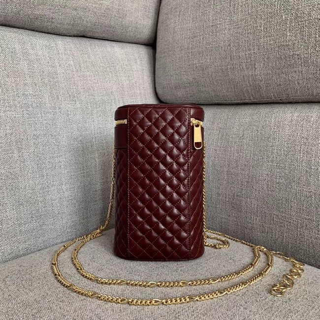 Gucci Quilted leather belt bag 572298 Burgundy