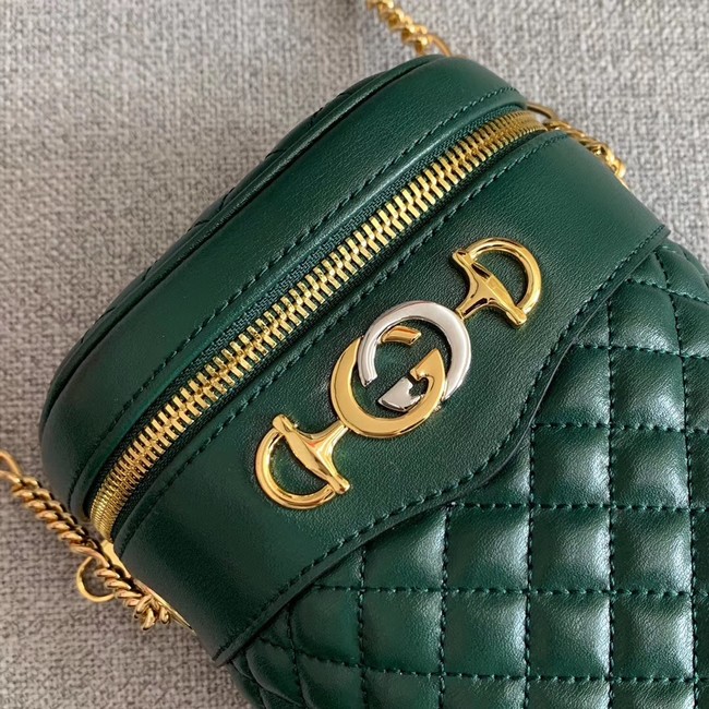 Gucci Quilted leather belt bag 572298 green