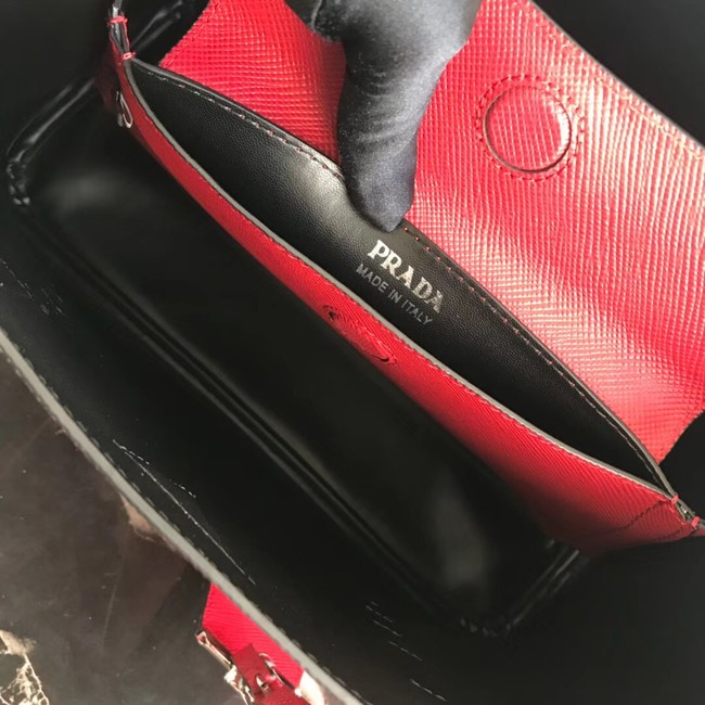 Prada Saffiano original Leather Tote Bag BN2838 red