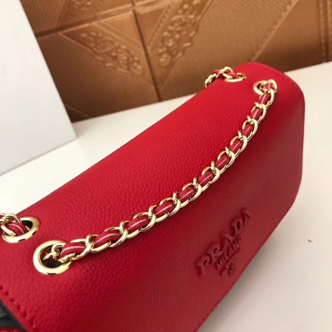 Prada Calf leather shoulder bag 3011 red