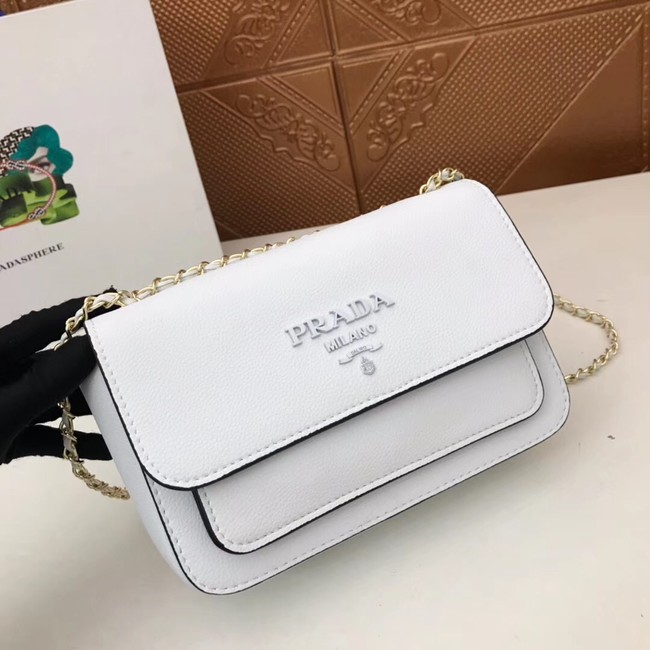 Prada Calf leather shoulder bag 3011 white