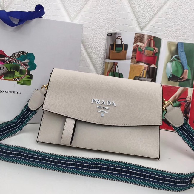 Prada Calf leather shoulder bag 66138 white