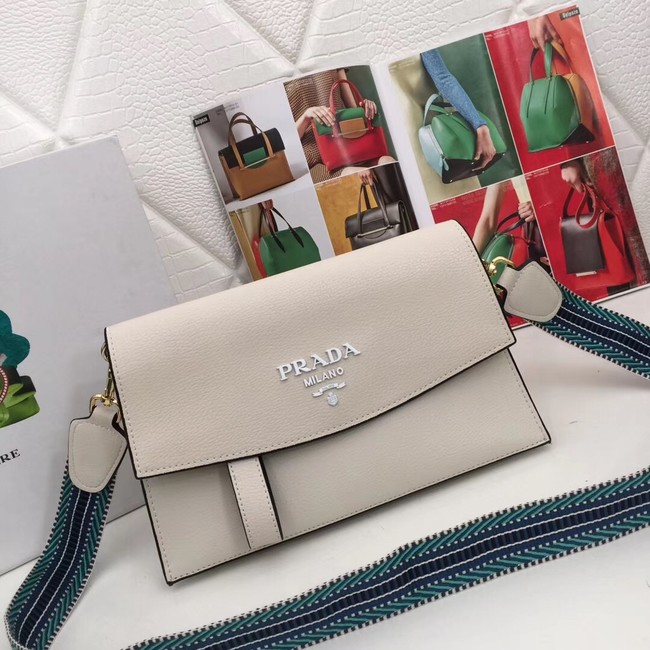 Prada Calf leather shoulder bag 66138 white