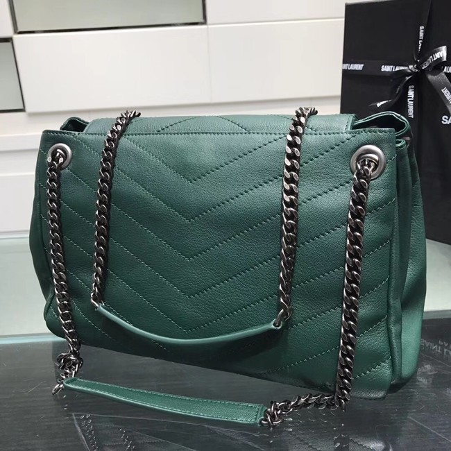 SAINT LAURENT Medium Nolita leather shoulder bag 61877 green