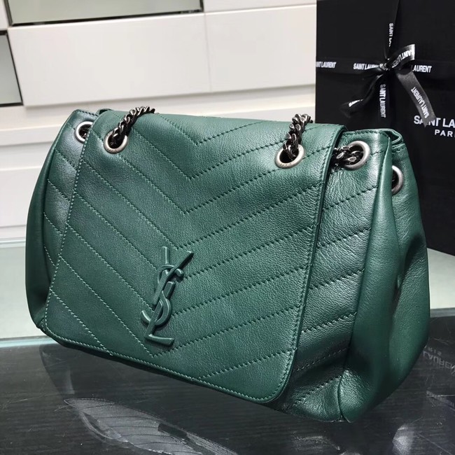 SAINT LAURENT Medium Nolita leather shoulder bag 61877 green