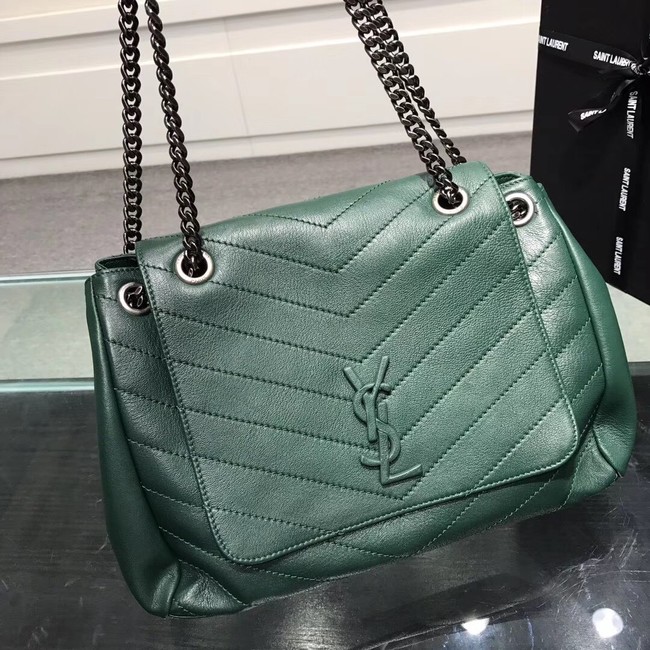 SAINT LAURENT Medium Nolita leather shoulder bag 61877 green