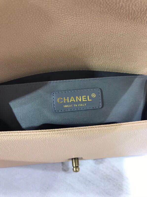 Chanel Leboy Original Calfskin leather Shoulder Bag apricot A67086 Gold