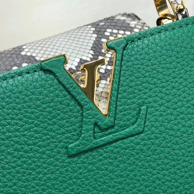 Louis vuitton original taurillon leather Capucines BB M48865 green