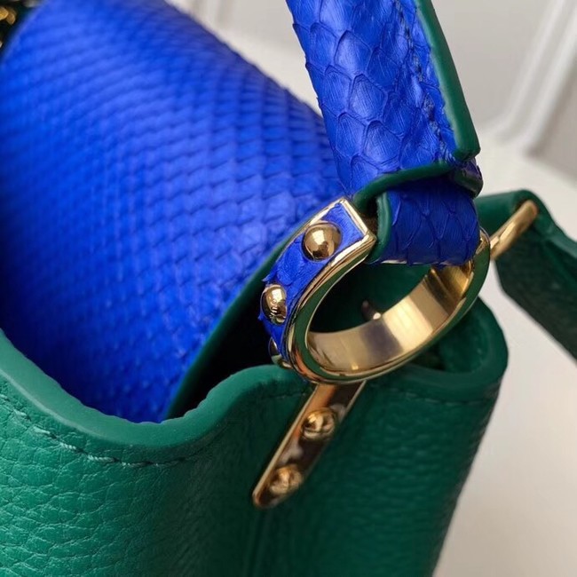 Louis vuitton original taurillon leather Capucines Mini N95509 green