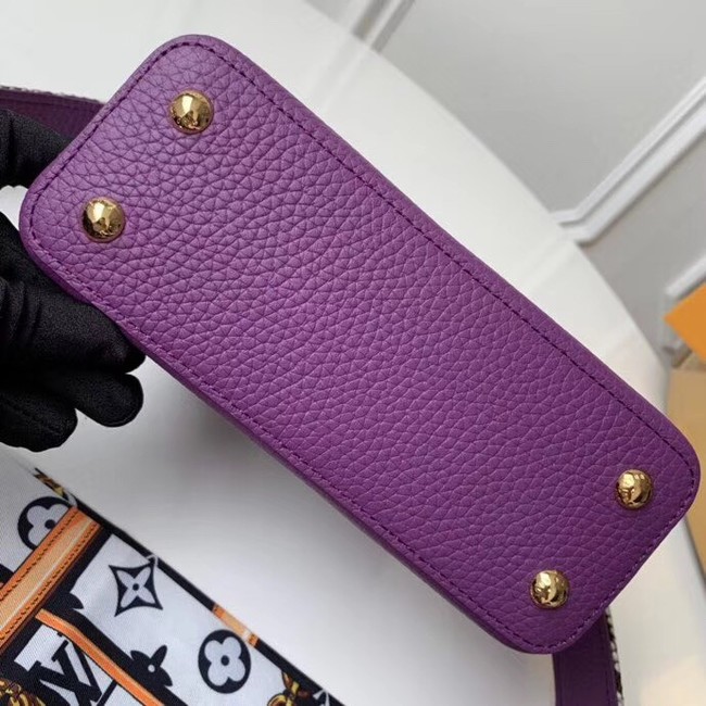 Louis vuitton original taurillon leather Capucines Mini N95509 purple