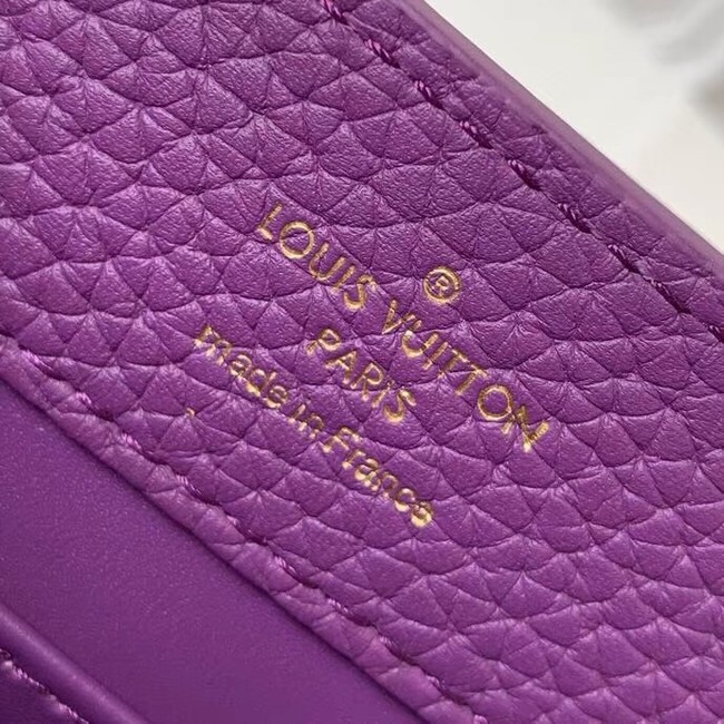 Louis vuitton original taurillon leather Capucines Mini N95509 purple