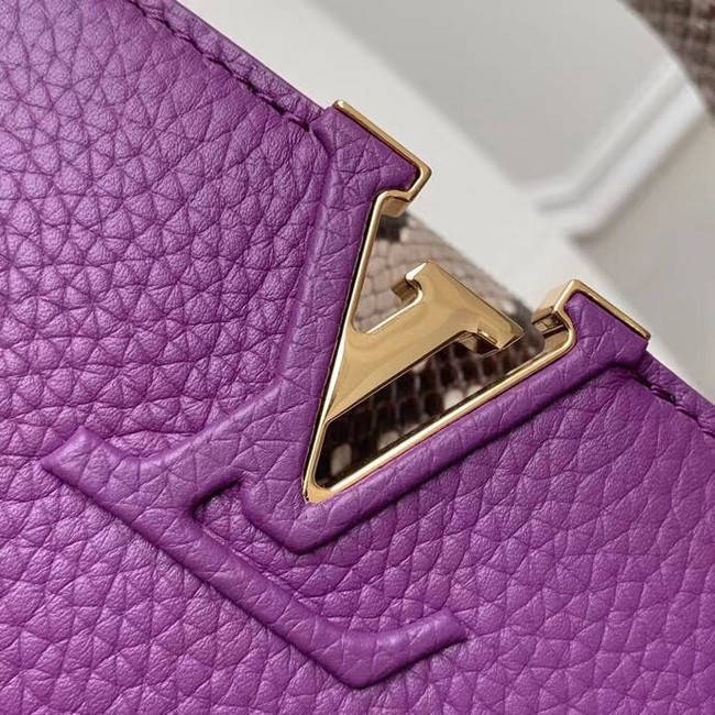 Louis vuitton original taurillon leather Capucines Mini N95509 purple