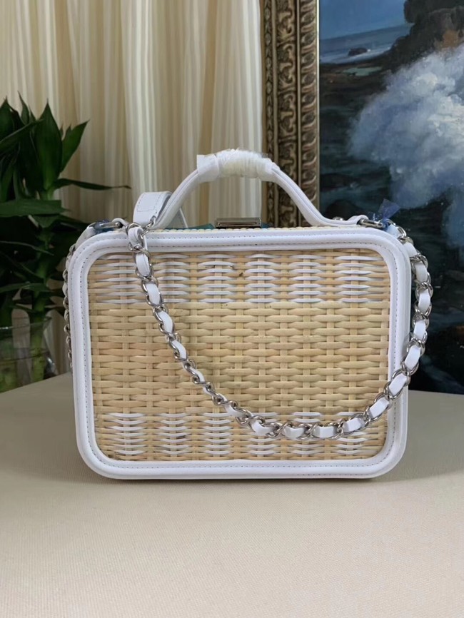 Chanel Vanity Case Original Weave A93343 white