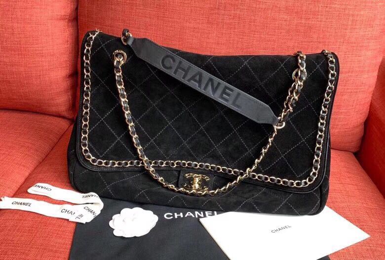 Chanel Flap Shoulder Bags XXL Black CF1553  Gold